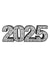 Front-facing shot of a 2025 photography prop with black edges and silver glitter—ideal for senior portraits, countdown minis, or black-and-white studio sets.