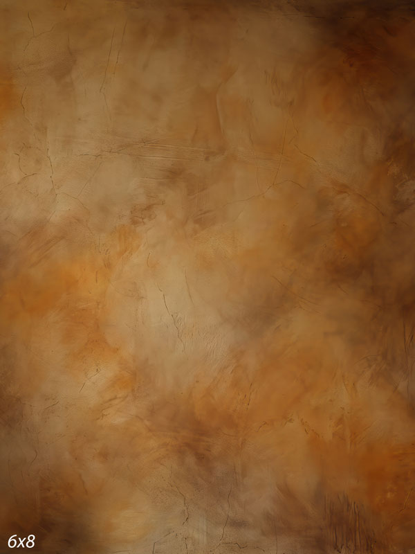 Printed photography backdrop showing burnt honey amber with smoky brown depth, a soft mottled painterly texture with gentle tonal movement.