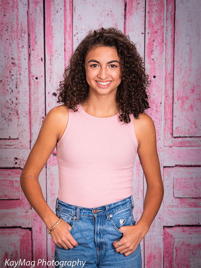 Painted Cabinets Pink Printed Photography Backdrop