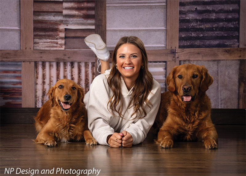 Rustic Photography Backdrop-Metal Squares