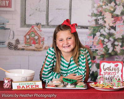 Gingerbread Christmas Kitchen Printed Backdrop