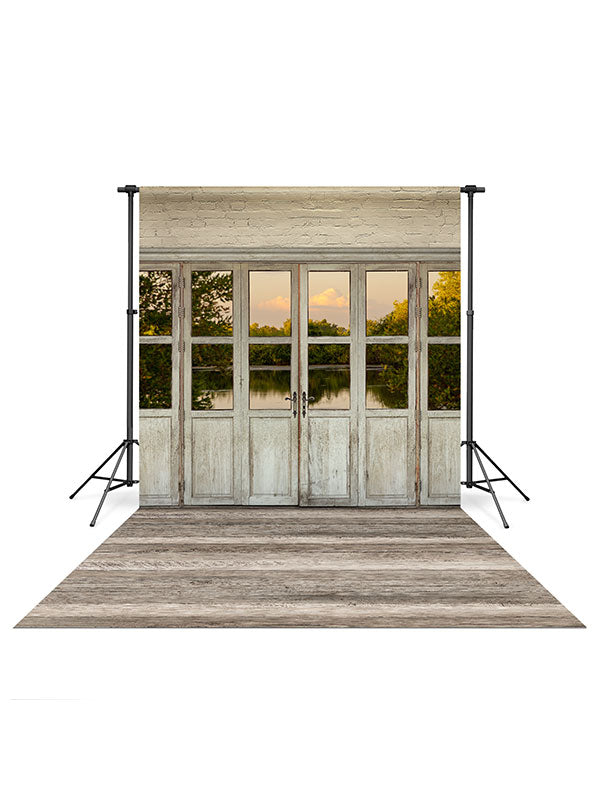 Lakeside Door Backdrop and Classic Wood Floor Drop Bundle