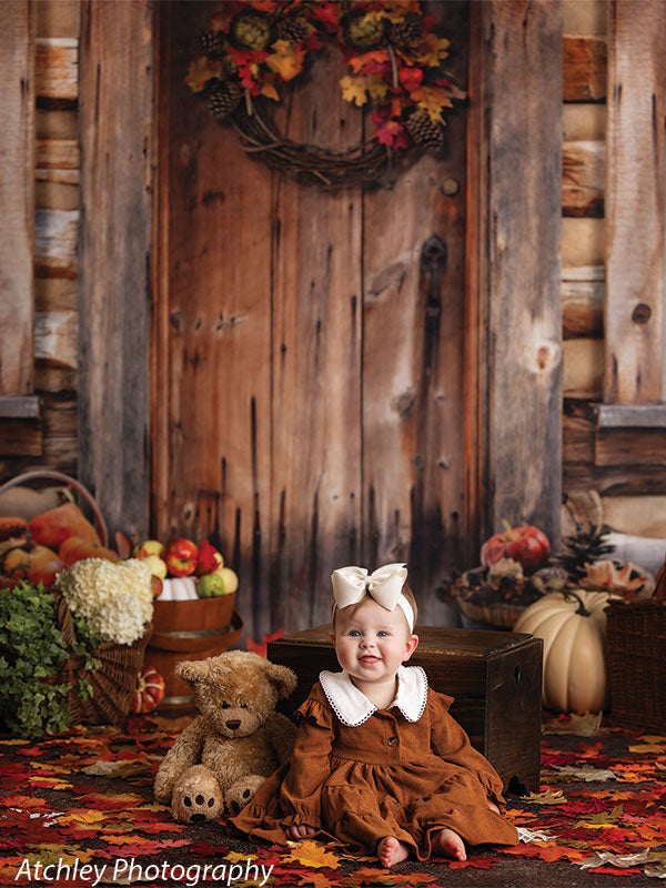 Brown Fall Door Backdrop