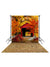 Red Covered Bridge Backdrop and Dry Grass Floor Drop Bundle