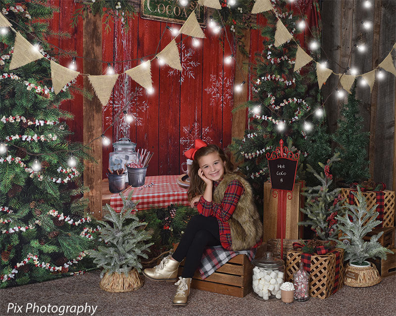 Christmas Hot Cocoa Backdrop