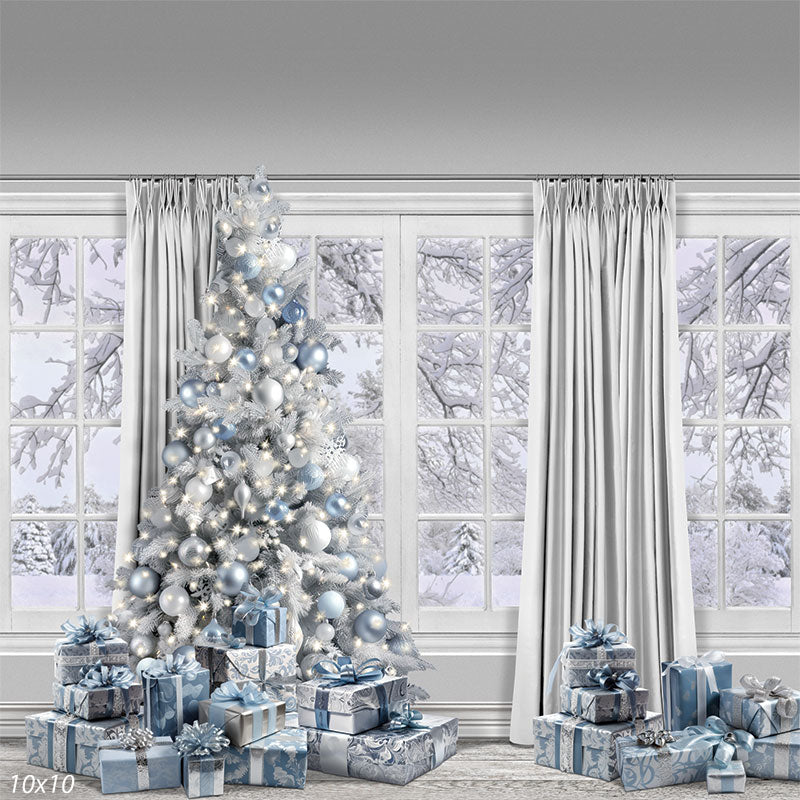White Christmas Tree Backdrop