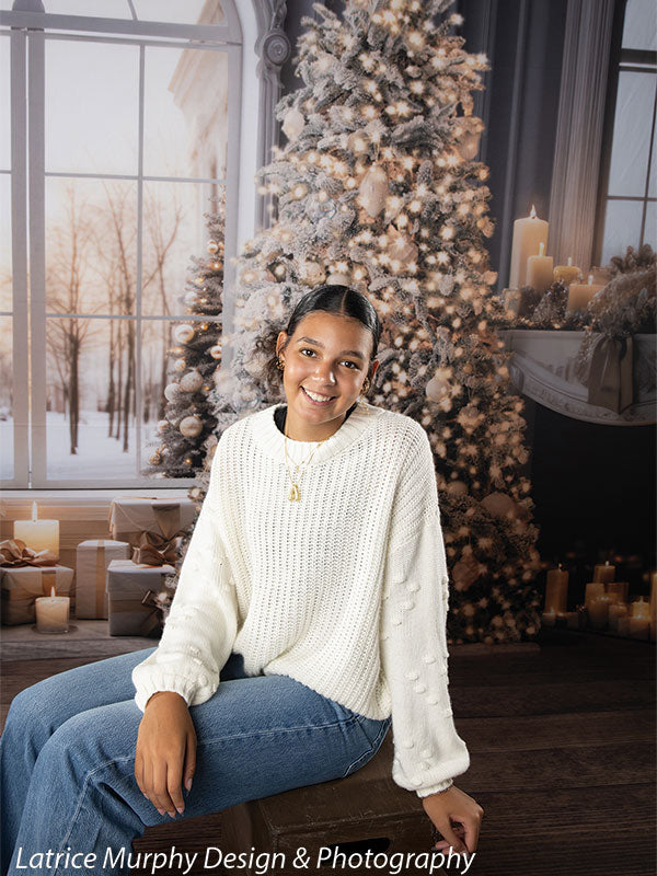 Elegant Winter Wonderland Photography Backdrop