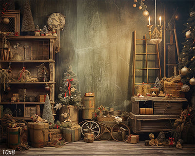 Christmas Vintage Room Backdrop - Denny Manufacturing