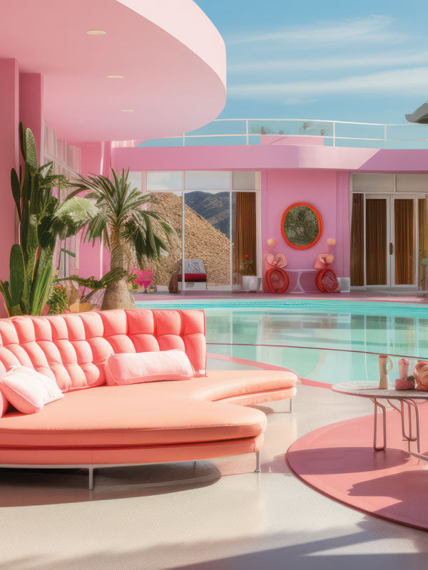 barbie pool backdrop