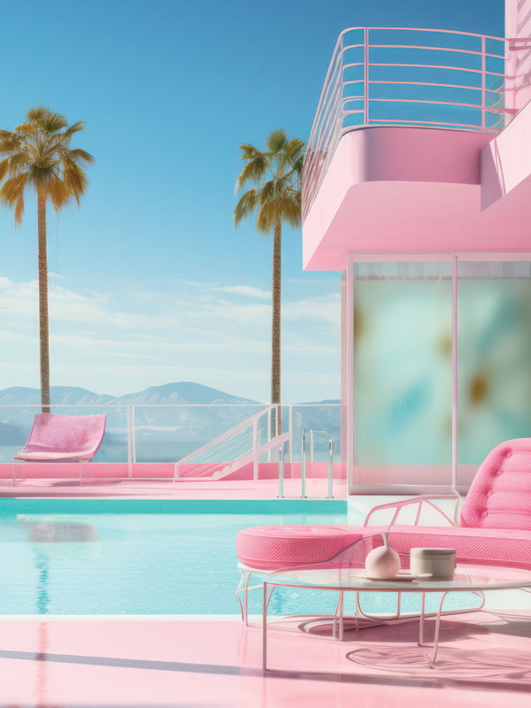 pink poolside backdrop