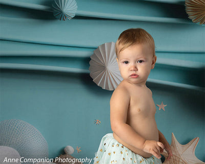 Shell Beach Birthday Party Cake Smash Backdrop