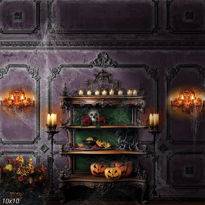 Halloween Victorian Mansion Backdrop