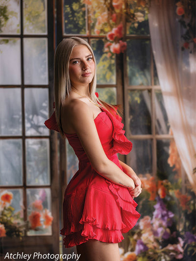 Enchanted Sunroom Garden Window Photography Backdrop