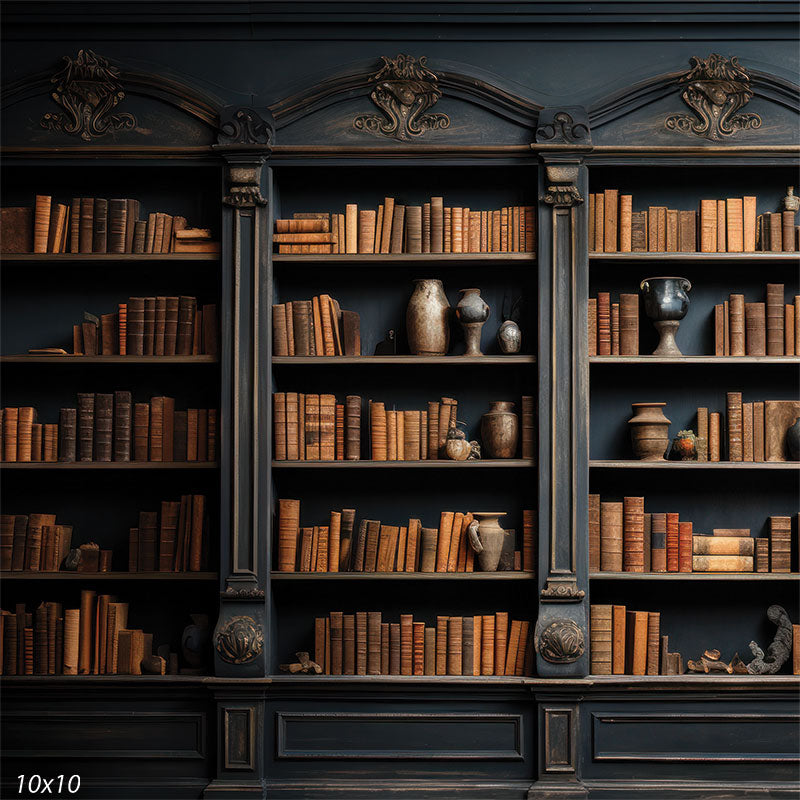 Classical Library Background Classical Library Bookshelf Photography Backdrop - Denny Mfg