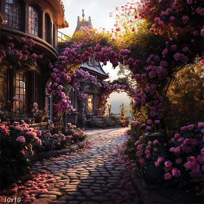 Cottage Rose Path Backdrop