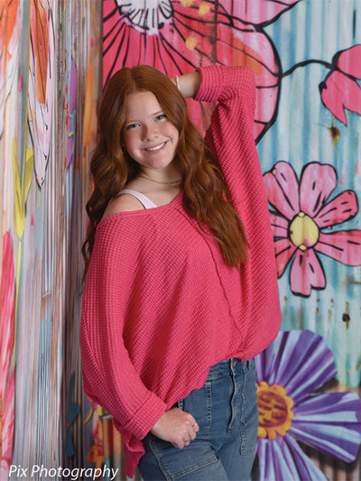 Tin Flowers Door Photography Backdrop