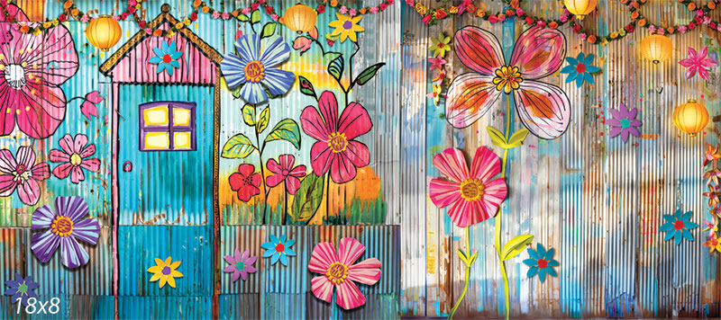 Tin Flowers Door and Wall Backdrop