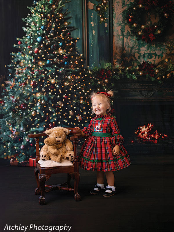 Christmas Faded Victorian Photography Backdrop