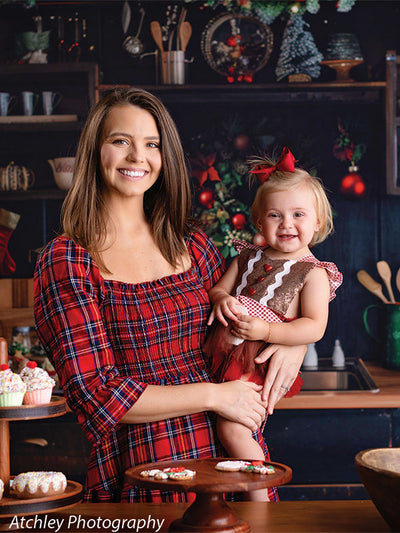 Christmas Kitchen Photography Backdrop