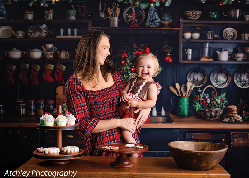 Christmas Kitchen Photography Backdrop