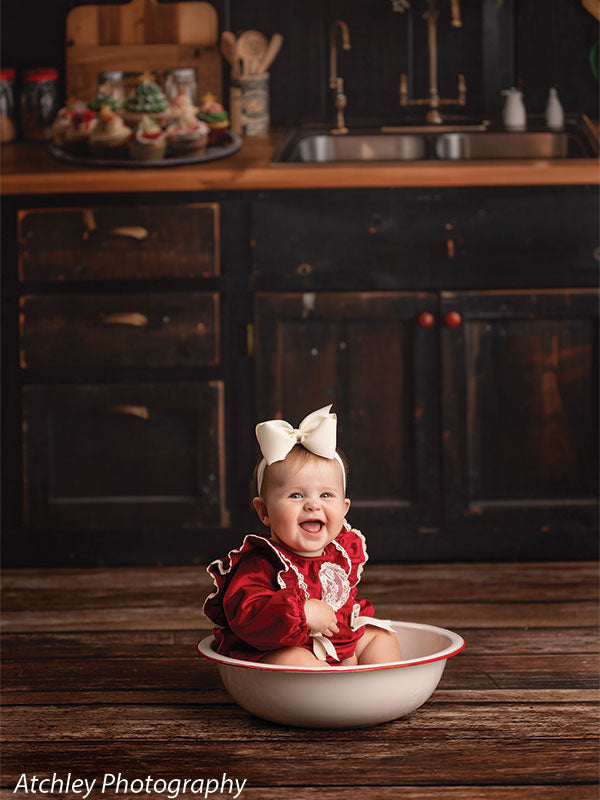 Christmas Kitchen Photography Backdrop