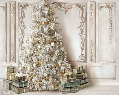Christmas Baroque Tree and Fireplace Corner Set