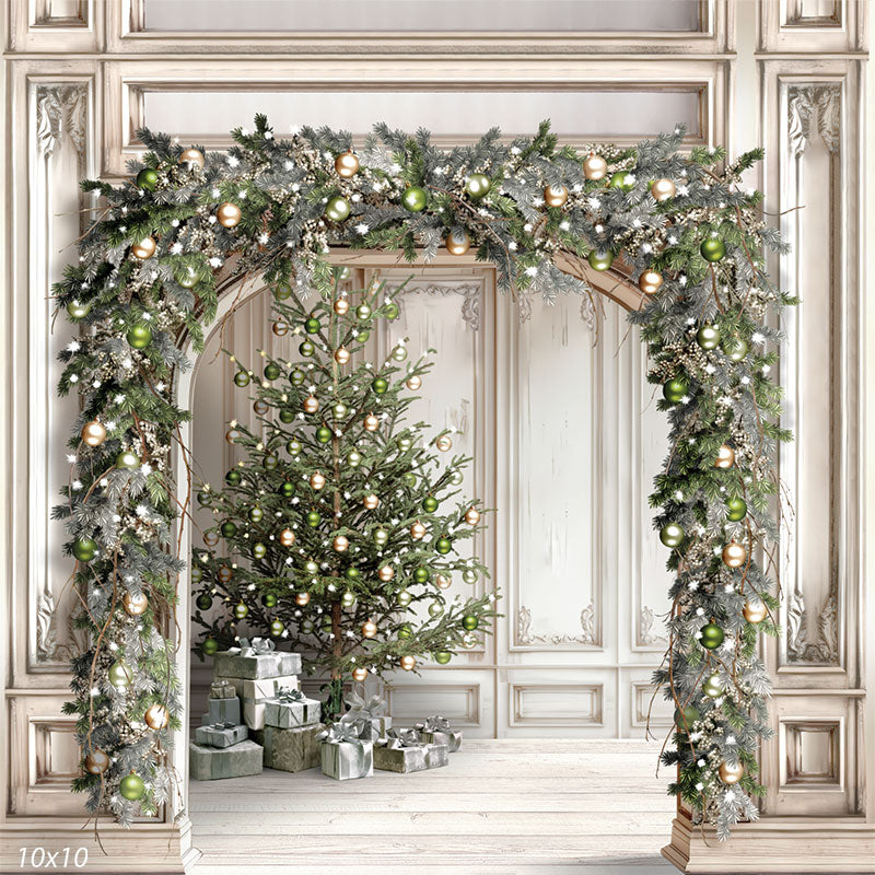 Elegant Christmas Tree Photography Backdrop