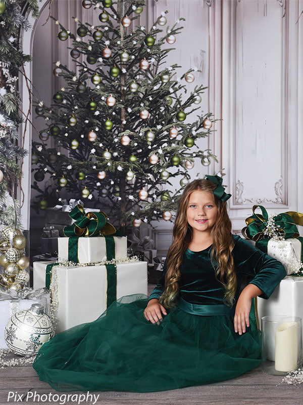 Elegant Christmas Tree Photography Backdrop