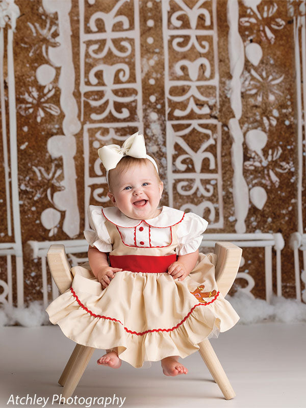 Gingerbread Windows Photography Backdrop