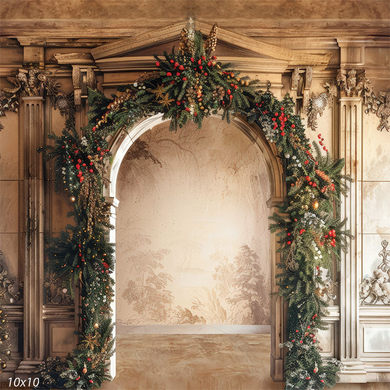 Christmas Archway Photography Backdrop