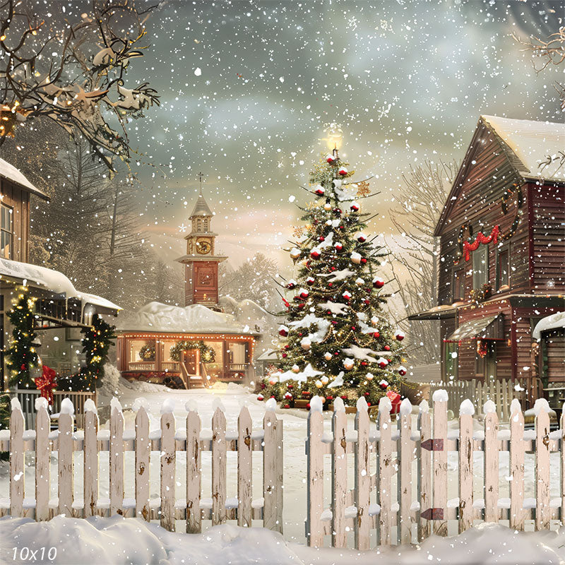 Christmas Country Square Photography Backdrop