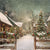 Charming Snow-Covered Holiday Village Backdrop