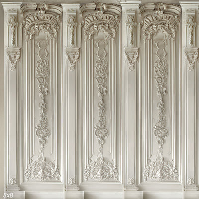 White Draped Panels and White Baroque Panels Corner Set