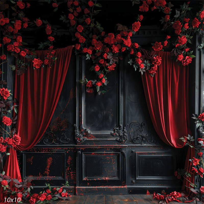 Gothic Romance Floral Photography Backdrop