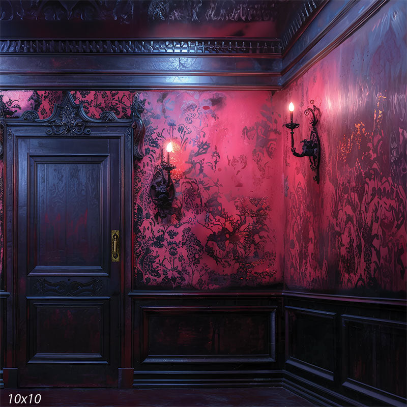 Gothic Red Room Photography Backdrop