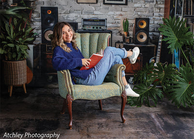 Vintage Brick Music Studio Photography Backdrop