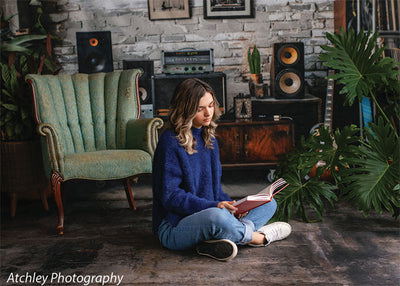 Vintage Brick Music Studio Photography Backdrop