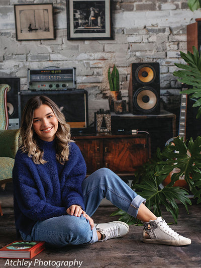 Vintage Brick Music Studio Photography Backdrop