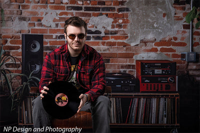 Vintage Exposed Brick Music Studio Backdrop