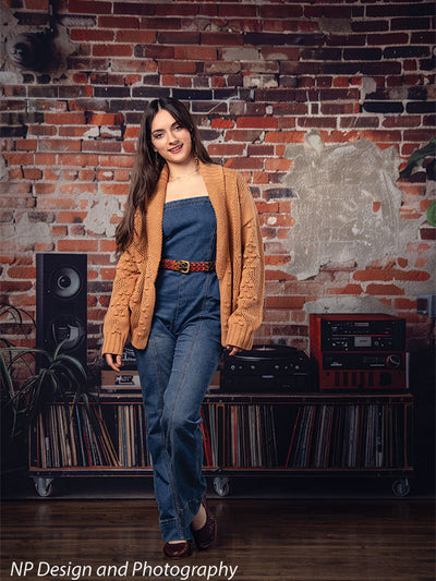 Vintage Exposed Brick Music Studio Backdrop