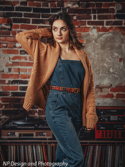 Vintage Exposed Brick Music Studio Backdrop