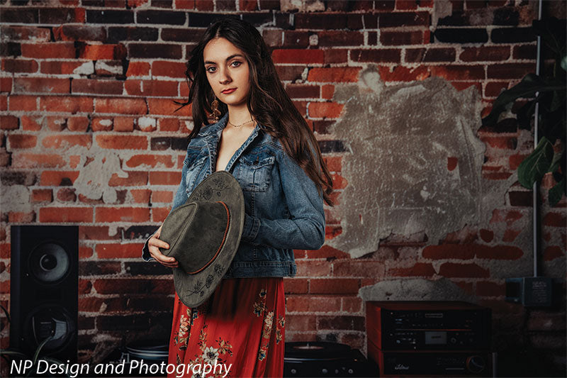 Vintage Exposed Brick Music Studio Backdrop