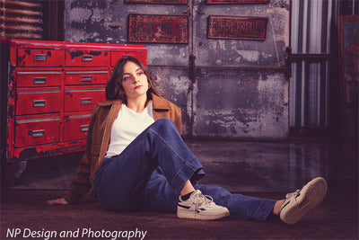 Industrial Garage Red Toolbox Photography Backdrop