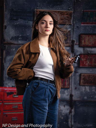 Industrial Garage Red Toolbox Photography Backdrop