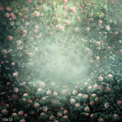 Pink Rose Dream Garden Photography Backdrop