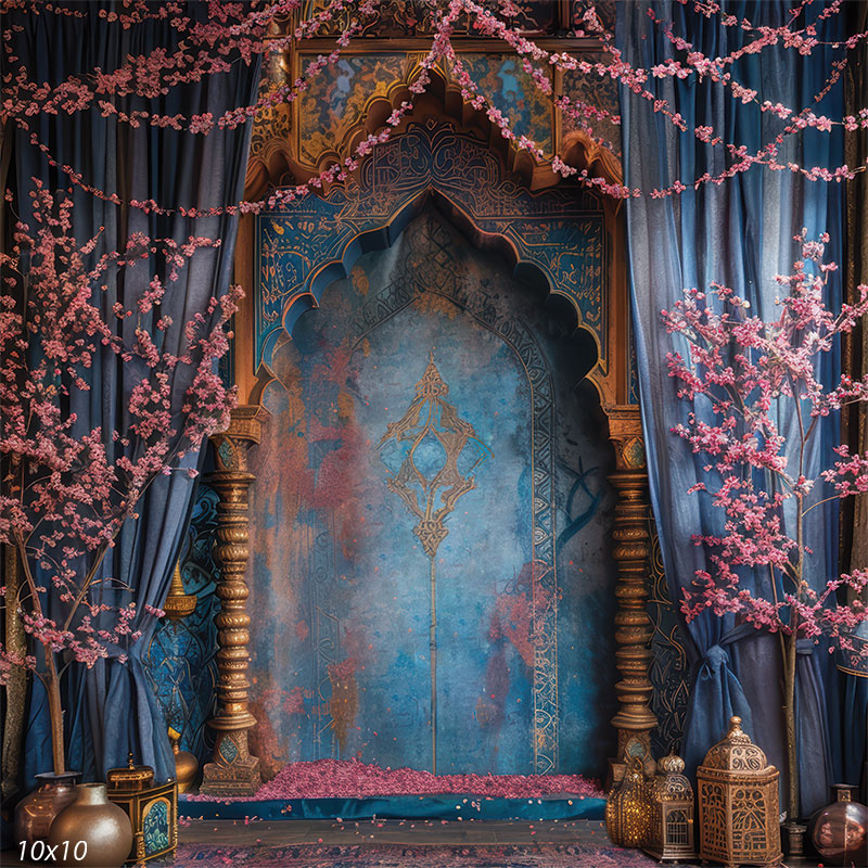 Arabian Nights Royal Blue and Gold Arch Backdrop