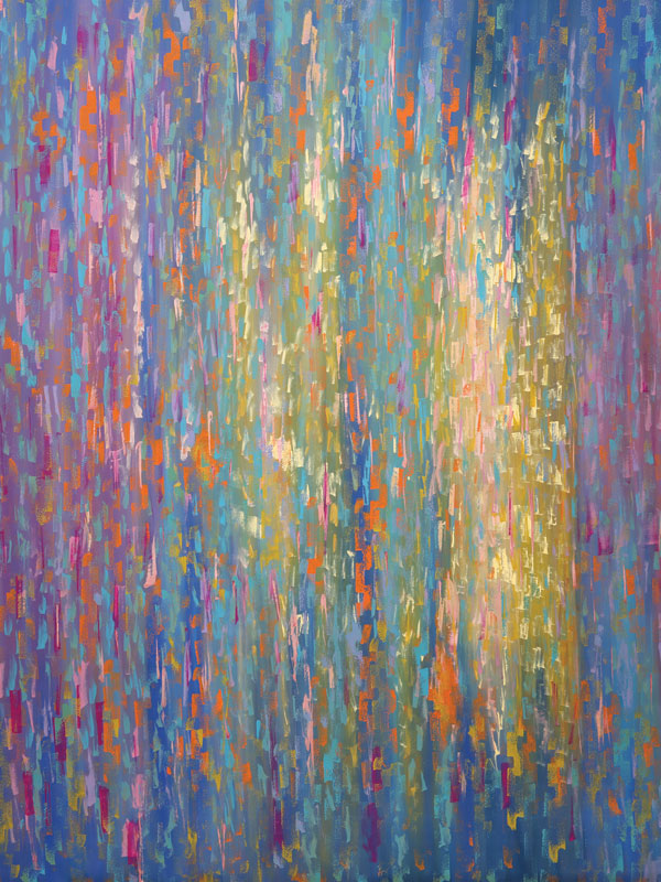 Hand-painted abstract textured backdrop with beige, brown, and vibrant tones, ideal for portrait and editorial photography.