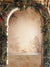 Christmas Archway Photography Backdrop - Festively decorated archway with lush garlands and a hand-painted winter mural, ideal for photography backdrops.