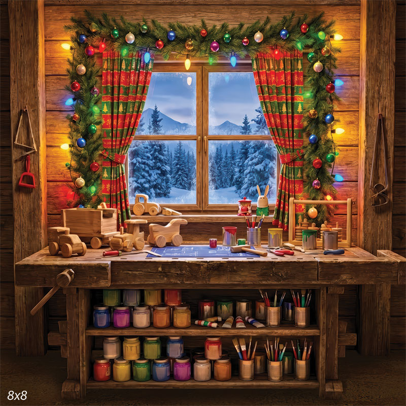 Christmas Workshop Shelves and Table Corner Set