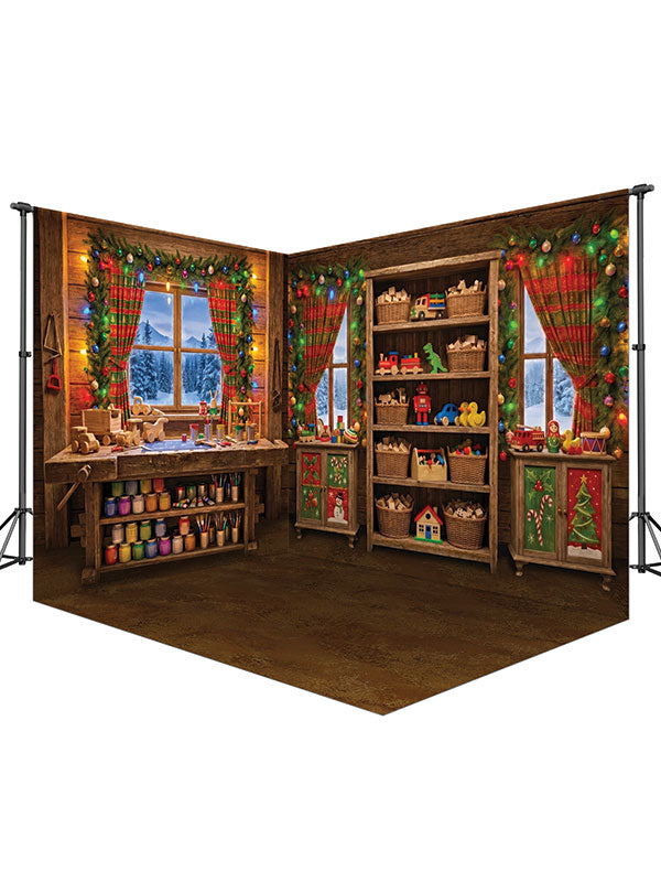 Christmas Workshop Shelves and Table Corner Set
